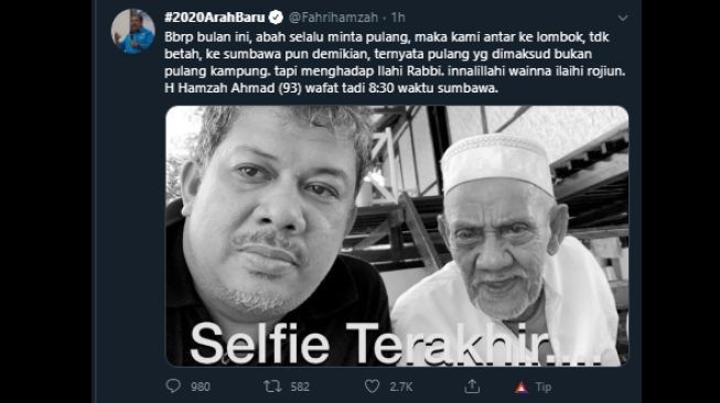 podiumnews.com-Berita Duka, Ayah Fahri Hamzah Meninggal Dunia